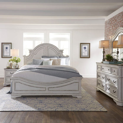 Liberty Furniture - Magnolia Manor - King California Panel Bed, Dresser & Mirror, Night Stand in White - 244-BR-CPBDMN view 1
