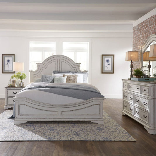 Liberty Furniture - Magnolia Manor - King California Panel Bed, Dresser & Mirror, Night Stand in White - 244-BR-CPBDMN view 1