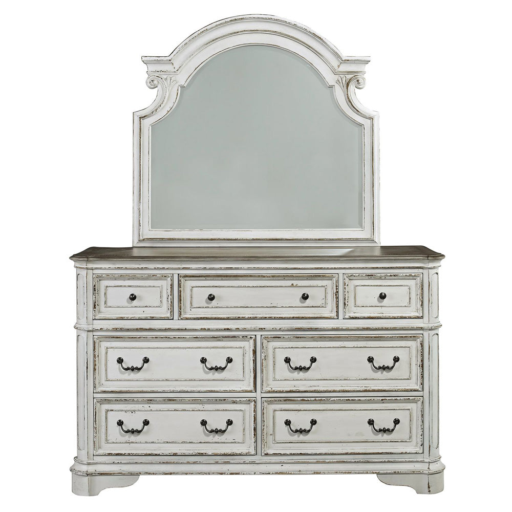 Liberty Furniture - Magnolia Manor King California Upholstered Bed, Dresser & Mirror, Chest, Night Stand - 244-BR-CKUBDMCN view 4