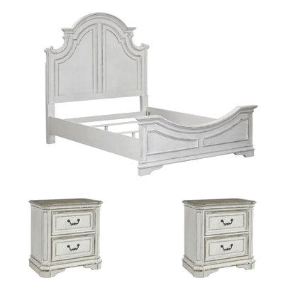 Liberty Furniture - Magnolia Manor King Panel Bed, 2 Nightstands - 244-BR-KPB2NS view 1
