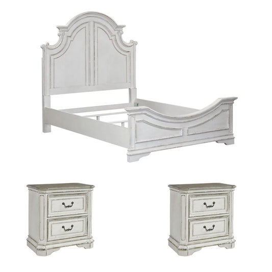 Liberty Furniture - Magnolia Manor King Panel Bed, 2 Nightstands - 244-BR-KPB2NS view 1