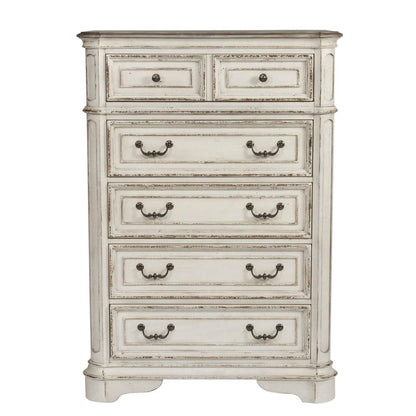 Liberty Furniture - Magnolia Manor - King Panel Bed, Dresser & Mirror, Chest in White - 244-BR-KPBDMC view 5