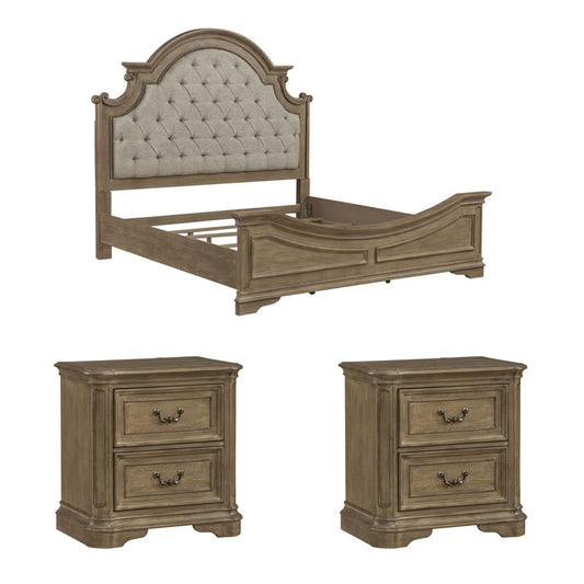 Liberty Furniture - Magnolia Manor King Upholstered Bed, 2 Nightstands - 244N-BR-KUB2NS view 1