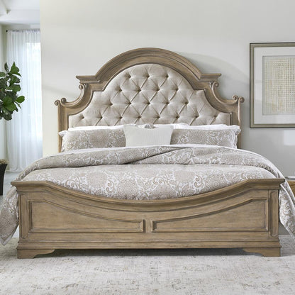 Liberty Furniture - Magnolia Manor King Upholstered Bed  in Weathered Bisque - 244N-BR-KUB veiw 1