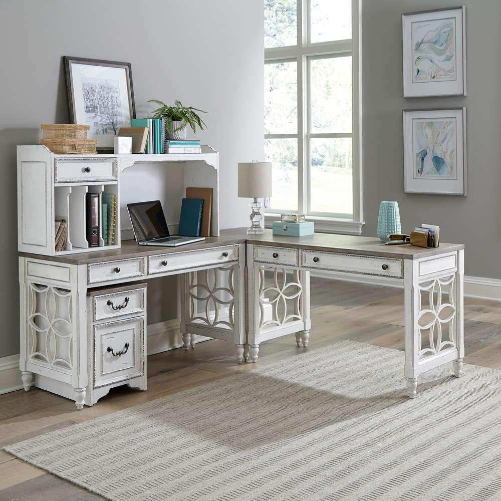 Liberty Furniture - Magnolia Manor L Shaped Leg Desk Set  - 244-HOJ-LSLD veiw 1