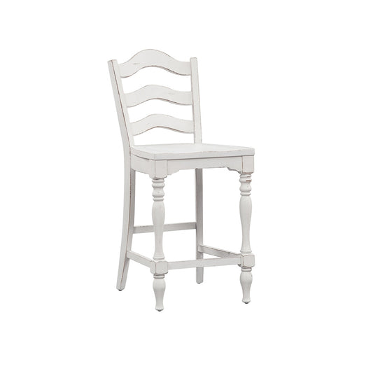 Liberty Furniture - Magnolia Manor Ladder Back Counter Chair  in Antique White & Weathered Bark - 244-B200024 veiw 2