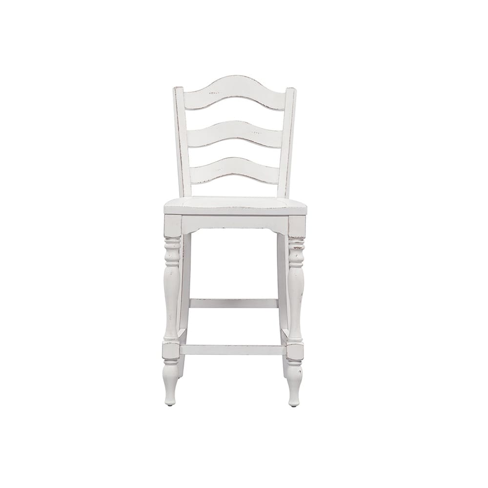 Liberty Furniture - Magnolia Manor Ladder Back Counter Chair  in Antique White & Weathered Bark - 244-B200024 veiw 3
