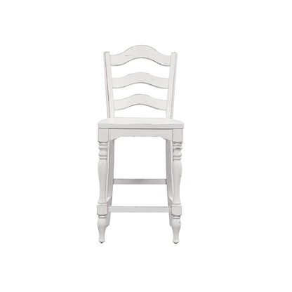 Liberty Furniture - Magnolia Manor Ladder Back Counter Chair  in Antique White & Weathered Bark - 244-B200024 veiw 3