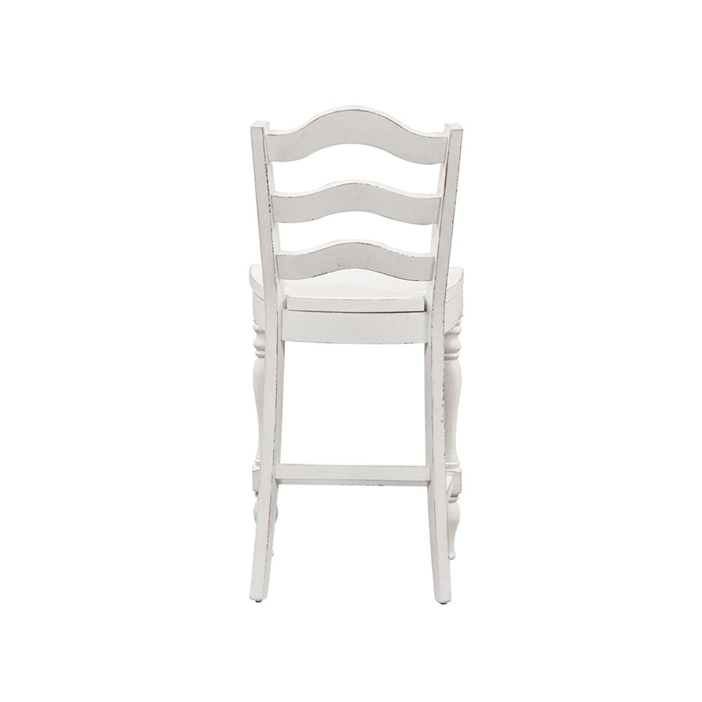 Liberty Furniture - Magnolia Manor Ladder Back Counter Chair  in Antique White & Weathered Bark - 244-B200024 veiw 4