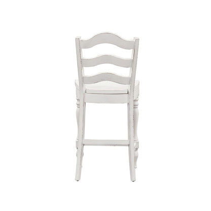 Liberty Furniture - Magnolia Manor Ladder Back Counter Chair  in Antique White & Weathered Bark - 244-B200024 veiw 4