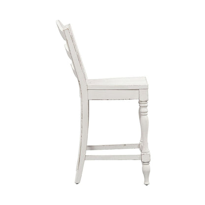 Liberty Furniture - Magnolia Manor Ladder Back Counter Chair  in Antique White & Weathered Bark - 244-B200024 veiw 5