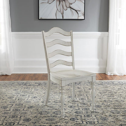 Liberty Furniture - Magnolia Manor Ladder Back Side Chair  in Antique White & Weathered Bark - 244-C2000S veiw 1