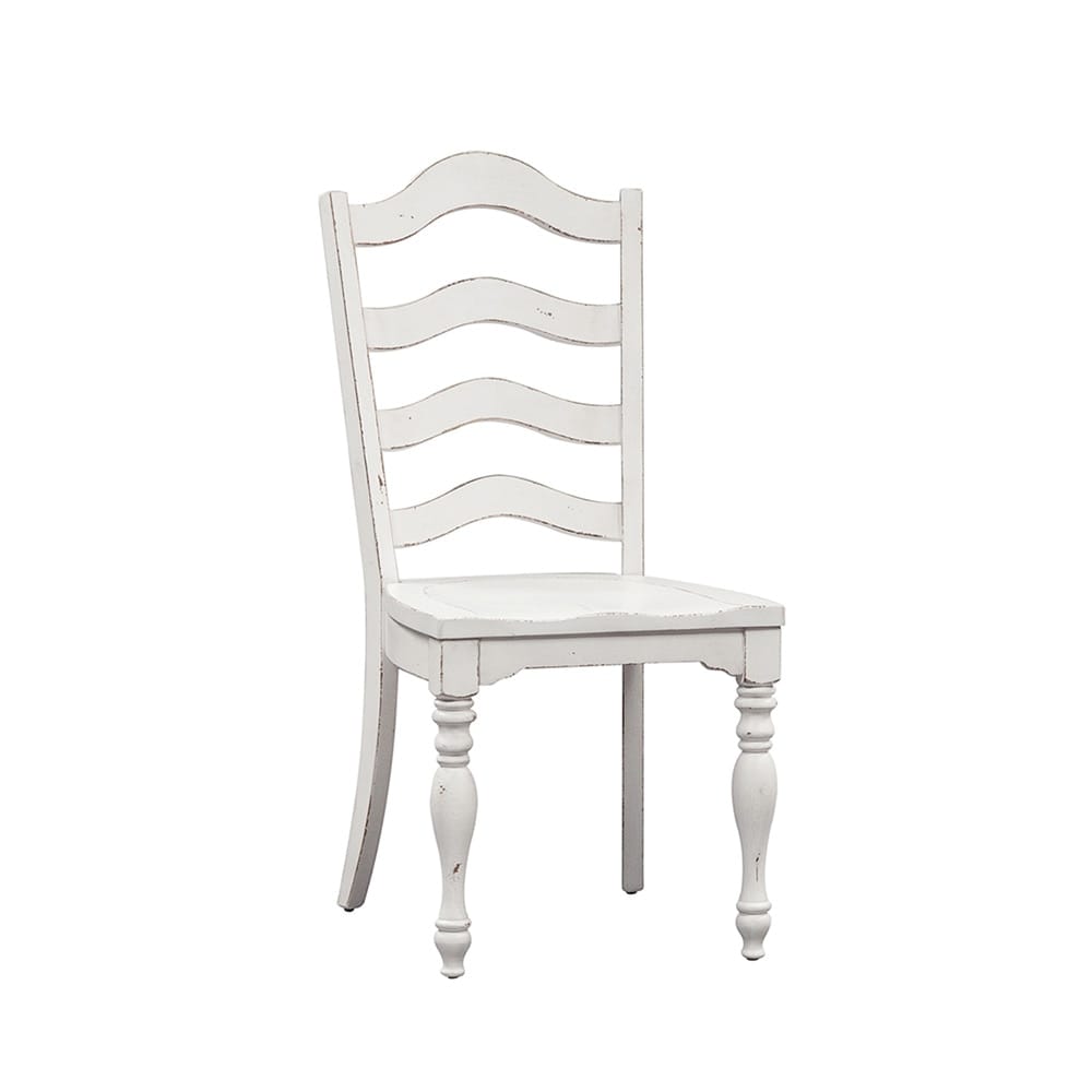 Liberty Furniture - Magnolia Manor Ladder Back Side Chair  in Antique White & Weathered Bark - 244-C2000S veiw 2