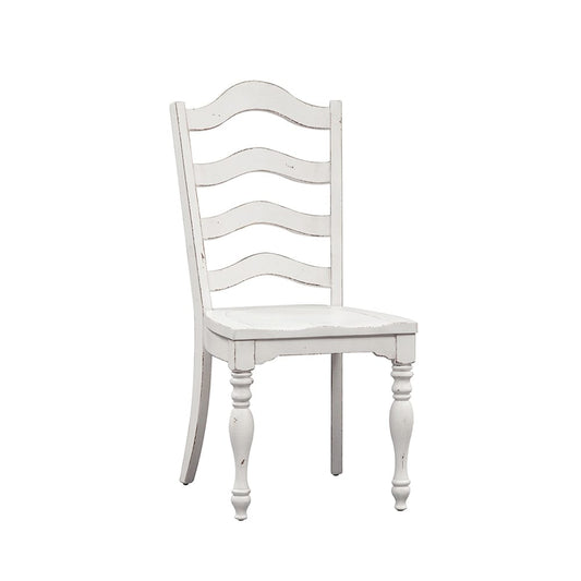 Liberty Furniture - Magnolia Manor Ladder Back Side Chair  in Antique White & Weathered Bark - 244-C2000S veiw 2