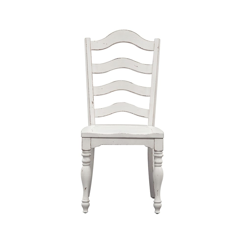 Liberty Furniture - Magnolia Manor Ladder Back Side Chair  in Antique White & Weathered Bark - 244-C2000S veiw 3
