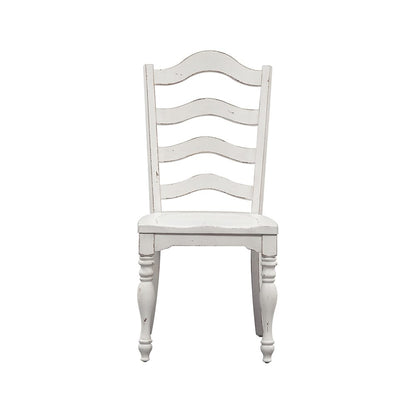 Liberty Furniture - Magnolia Manor Ladder Back Side Chair  in Antique White & Weathered Bark - 244-C2000S veiw 3