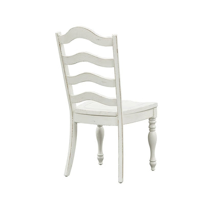 Liberty Furniture - Magnolia Manor Ladder Back Side Chair  in Antique White & Weathered Bark - 244-C2000S veiw 5
