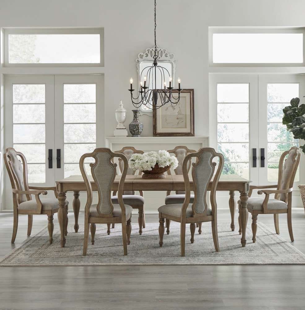 Liberty Furniture - Magnolia Manor Opt 7 Piece Rectangular Table Set  in Weathered Bisque - 244N-DR-O7RLS veiw 1