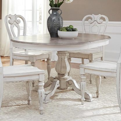 Liberty Furniture - Magnolia Manor Pedestal Table in Antique White & Weathered Bark - 244-DR-PED view 2