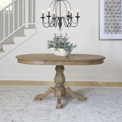 Liberty Furniture - Magnolia Manor Pedestal Table in Weathered Bisque - 244N-DR-PDS veiw 5