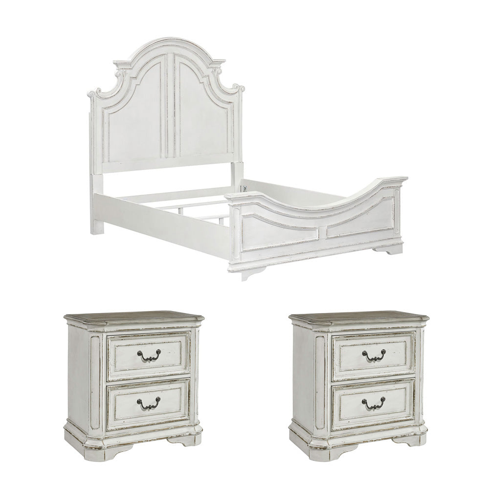 Liberty Furniture - Magnolia Manor Queen Panel Bed, 2 Nightstands - 244-BR-QPB2NS view 1