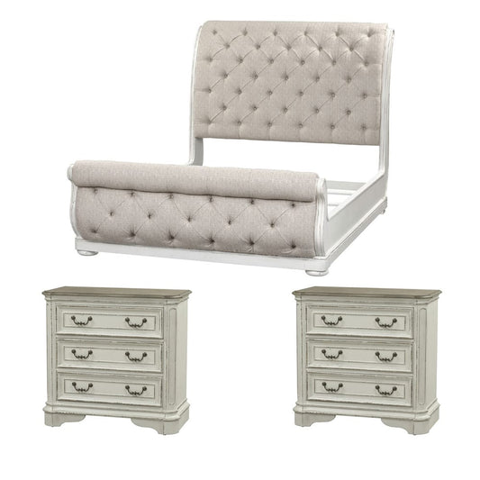 Liberty Furniture - Magnolia Manor Queen Uph Sleigh Bed, 2 Bedside Chests - 244-BR-QUSL2BSC view 1