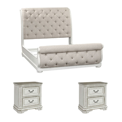Liberty Furniture - Magnolia Manor Queen Uph Sleigh Bed, 2 Nightstands - 244-BR-QUSL2NS view 1