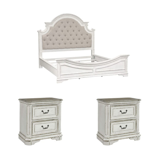 Liberty Furniture - Magnolia Manor Queen Upholstered Bed, 2 Nightstands - 244-BR-QUB2NS view 1