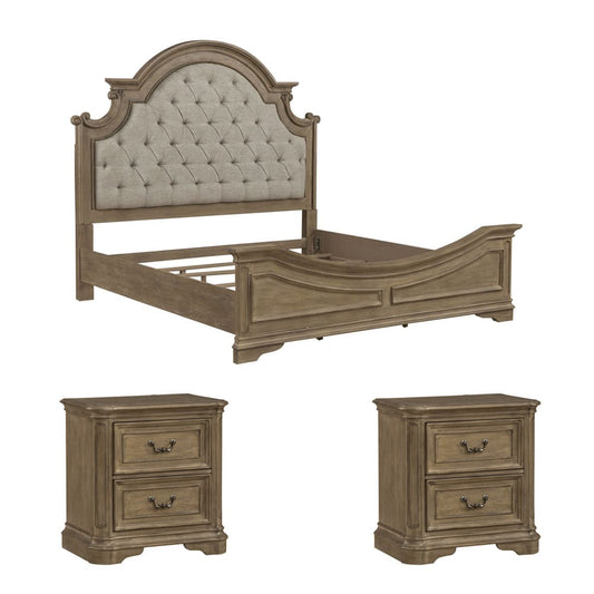 Liberty Furniture - Magnolia Manor Queen Upholstered Bed, 2 Nightstands - 244N-BR-QUB2NS view 1