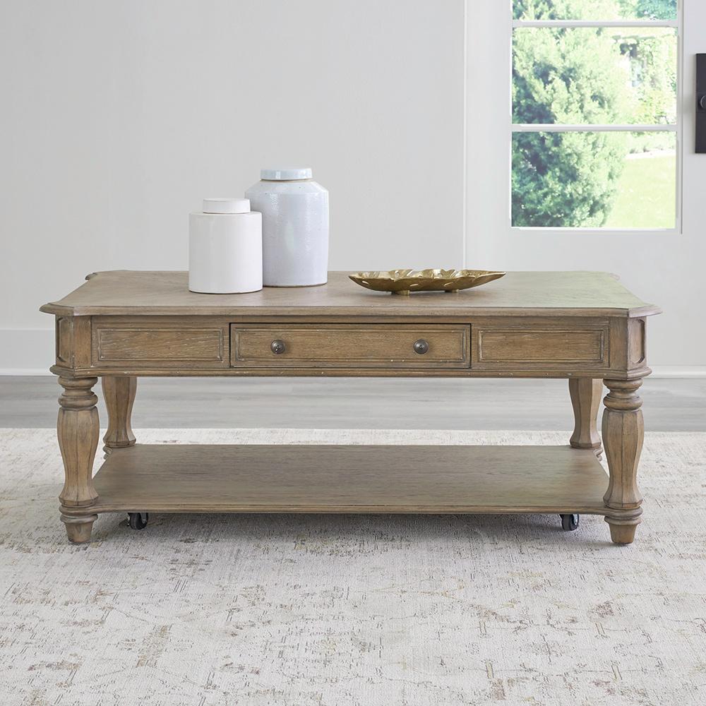 Liberty Furniture - Magnolia Manor Rectangular Cocktail Table in Weathered Bisque - 244N-OT1010 veiw 1
