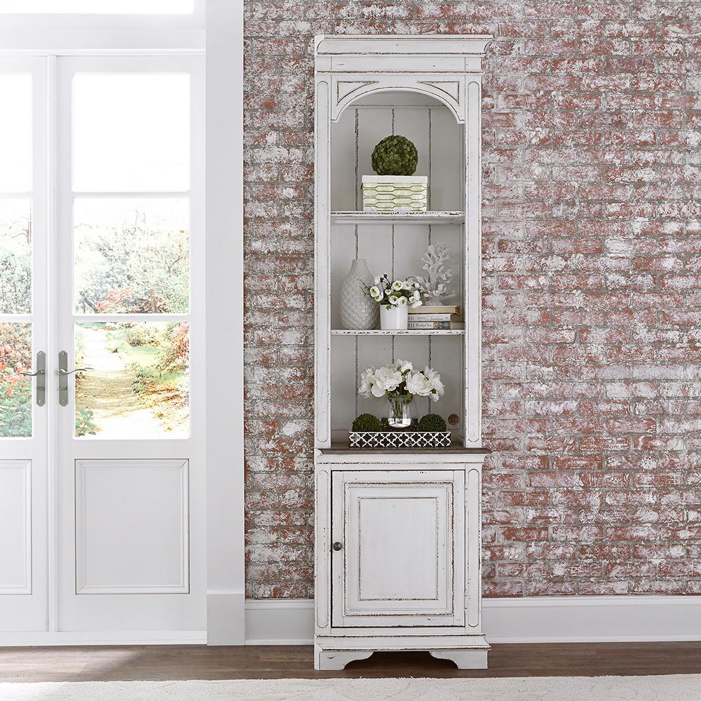 Liberty Furniture - Magnolia Manor Right Pier in Antique White & Weathered Bark - 244-ER00 veiw 1