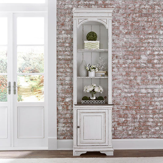 Liberty Furniture - Magnolia Manor Right Pier in Antique White & Weathered Bark - 244-ER00 veiw 1