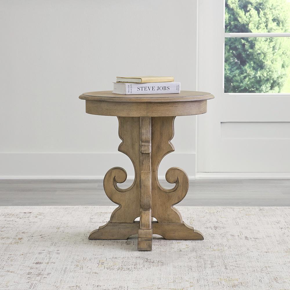 Liberty Furniture - Magnolia Manor Round End Table in Weathered Bisque - 244N-OT1022 veiw 1