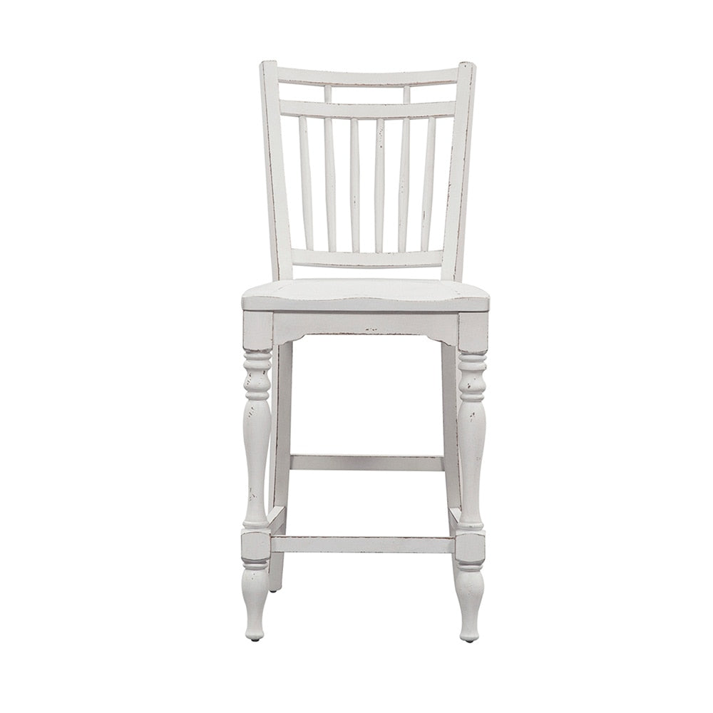 Liberty Furniture - Magnolia Manor Spindle Back Counter Chair  in Antique White & Weathered Bark - 244-B400024 veiw 3