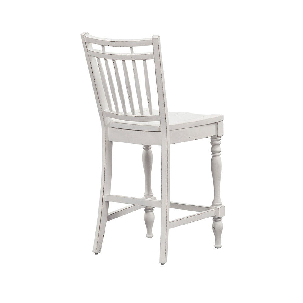 Liberty Furniture - Magnolia Manor Spindle Back Counter Chair  in Antique White & Weathered Bark - 244-B400024 veiw 4