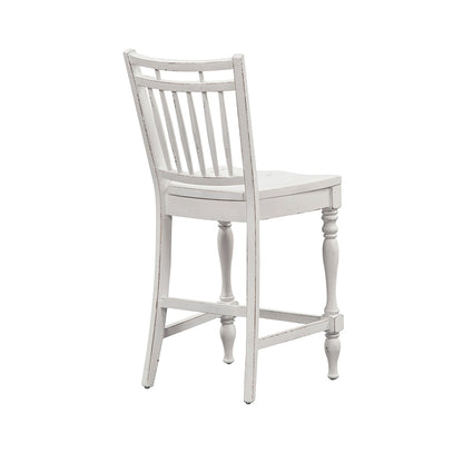 Liberty Furniture - Magnolia Manor Spindle Back Counter Chair  in Antique White & Weathered Bark - 244-B400024 veiw 4