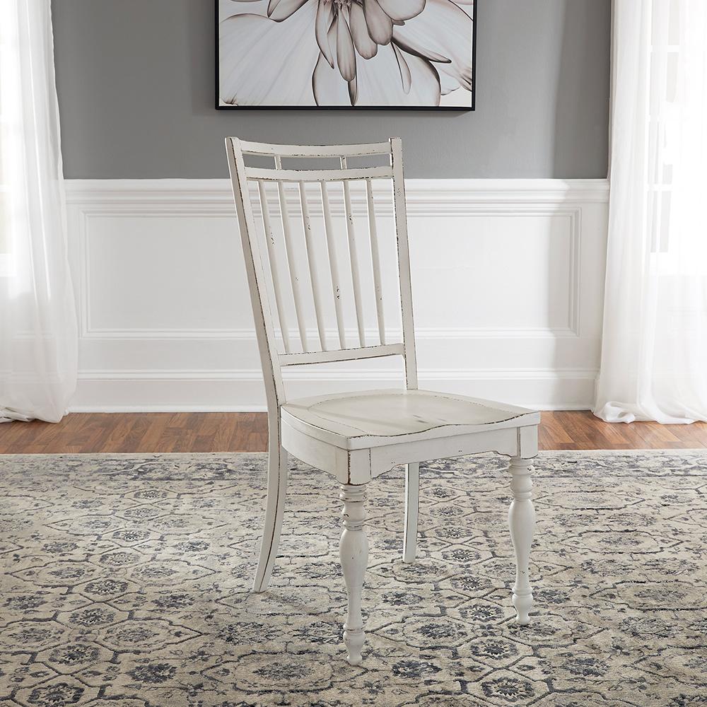 Liberty Furniture - Magnolia Manor Spindle Back Side Chair  in Antique White & Weathered Bark - 244-C4000S veiw 1