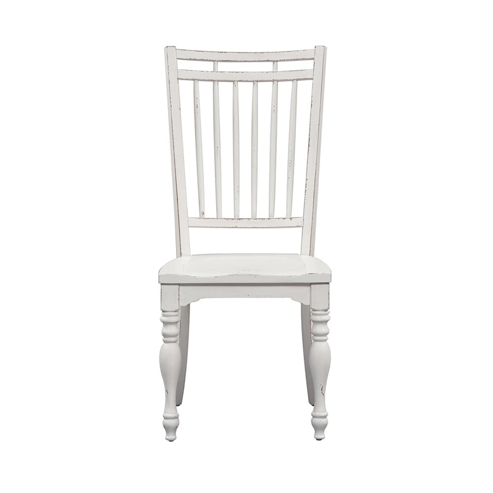 Liberty Furniture - Magnolia Manor Spindle Back Side Chair  in Antique White & Weathered Bark - 244-C4000S veiw 3