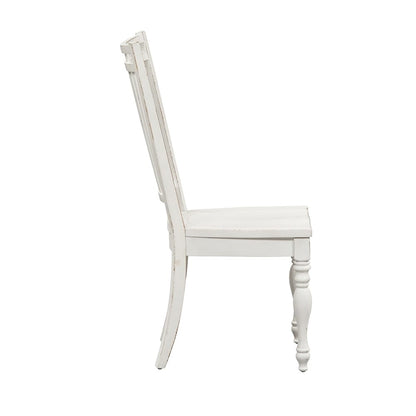 Liberty Furniture - Magnolia Manor Spindle Back Side Chair  in Antique White & Weathered Bark - 244-C4000S veiw 6