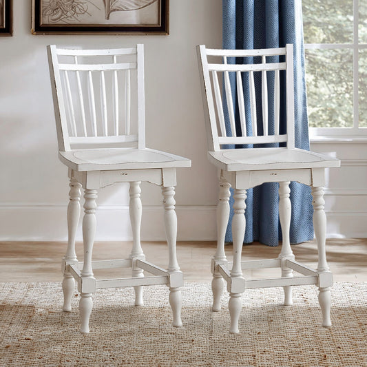 Liberty Furniture - Magnolia Manor Spindle Back Swivel Counter Height Chair - Set of 2 - 244-B400324-2PK view 1