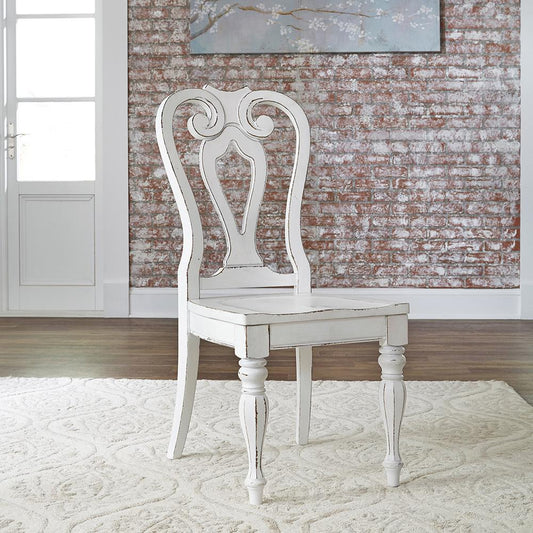 Liberty Furniture - Magnolia Manor Splat Back Side Chair  in Antique White & Weathered Bark - 244-C2500S veiw 1