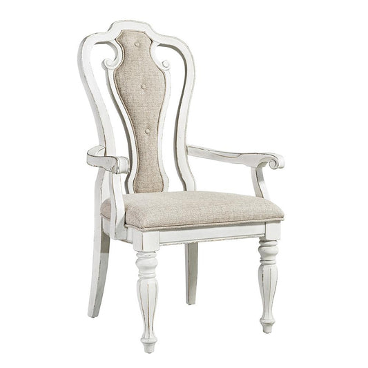 Liberty Furniture - Magnolia Manor Splat Back Uph Arm Chair  in Antique White & Weathered Bark - 244-C2501A veiw 2