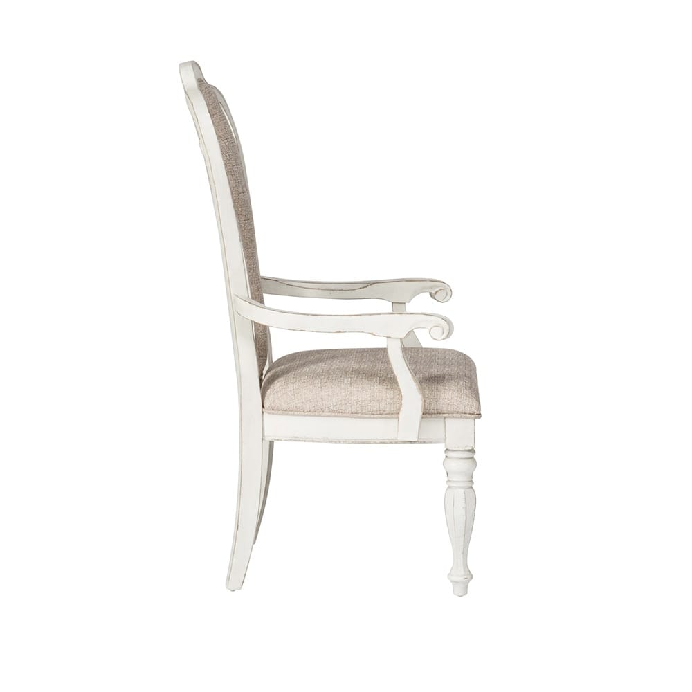Liberty Furniture - Magnolia Manor Splat Back Uph Arm Chair  in Antique White & Weathered Bark - 244-C2501A veiw 3