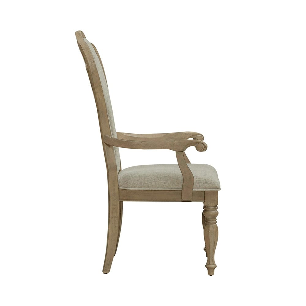 Liberty Furniture - Magnolia Manor Splat Back Uph Arm Chair  in Weathered Bisque - 244N-C2501A veiw 3