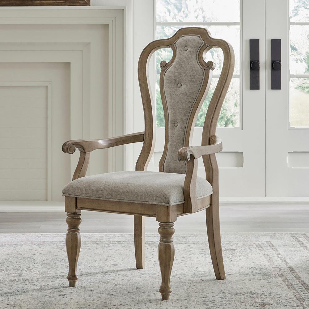Liberty Furniture - Magnolia Manor Splat Back Uph Arm Chair  in Weathered Bisque - 244N-C2501A veiw 5
