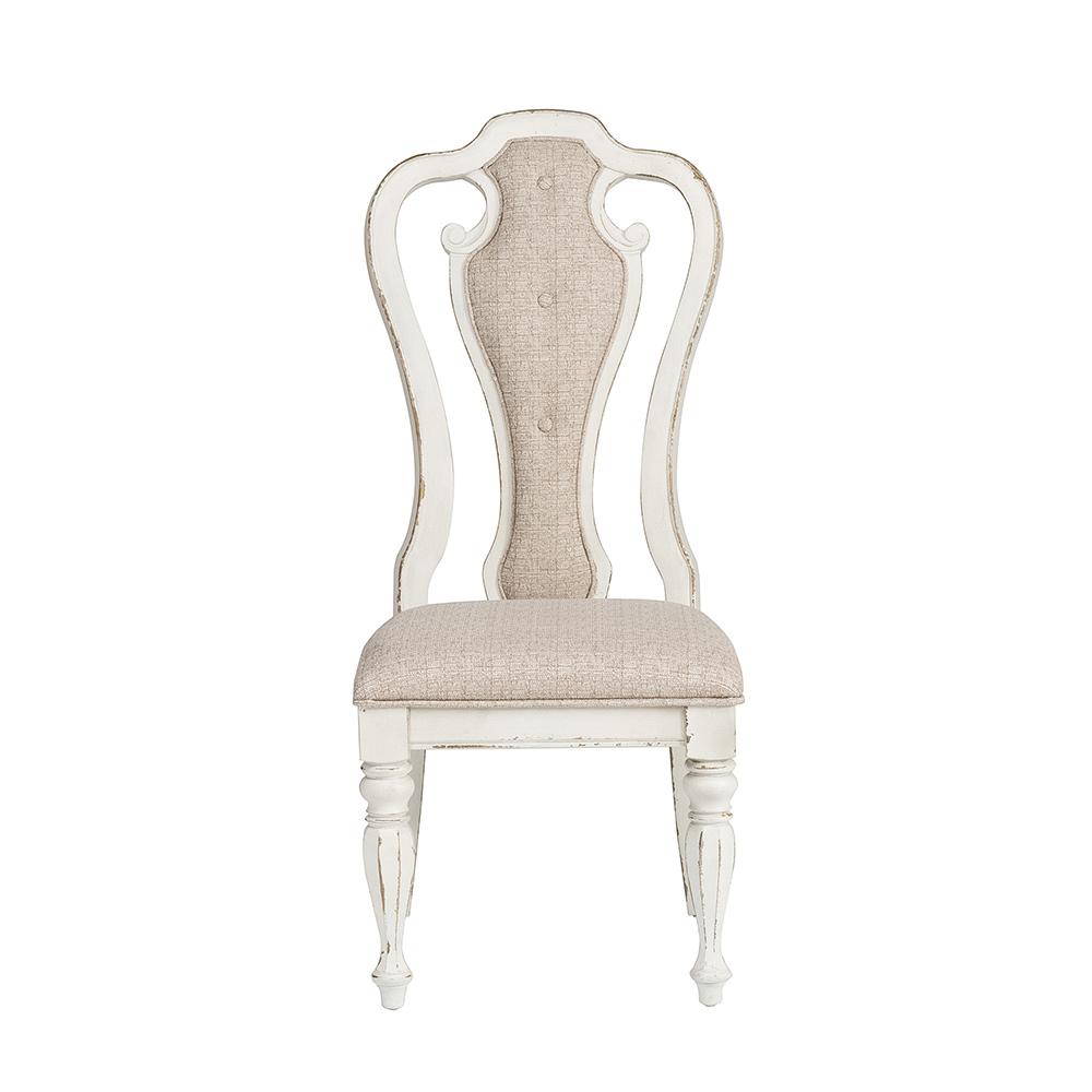 Liberty Furniture - Magnolia Manor Splat Back Uph Side Chair  in Antique White & Weathered Bark - 244-C2501S veiw 3