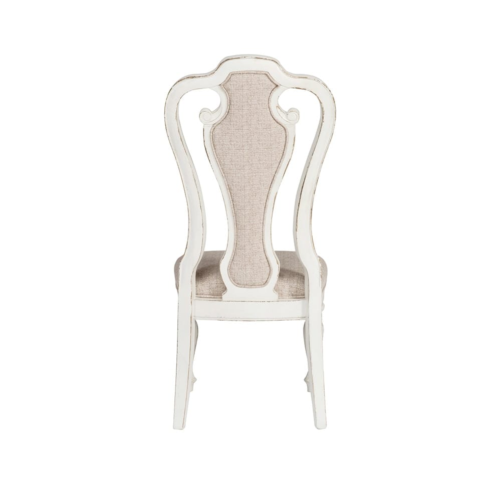 Liberty Furniture - Magnolia Manor Splat Back Uph Side Chair  in Antique White & Weathered Bark - 244-C2501S veiw 5
