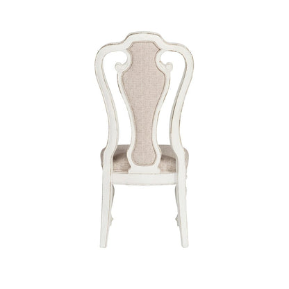 Liberty Furniture - Magnolia Manor Splat Back Uph Side Chair  in Antique White & Weathered Bark - 244-C2501S veiw 5