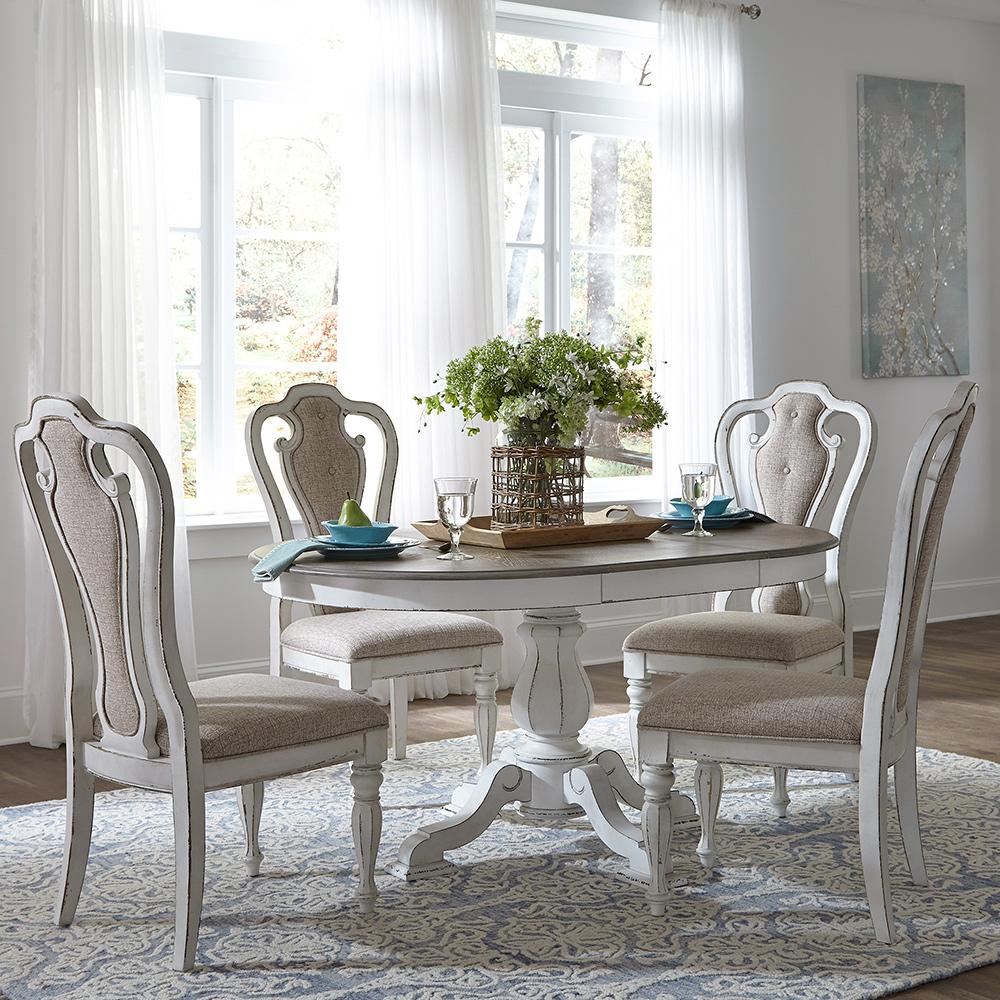 Liberty Furniture - Magnolia Manor Splat Back Uph Side Chair  in Antique White & Weathered Bark - 244-C2501S veiw 8