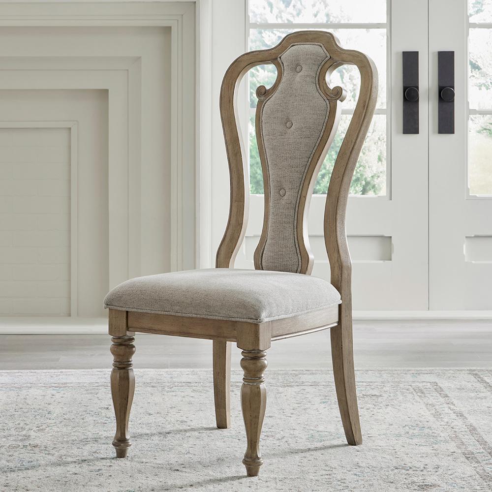 Liberty Furniture - Magnolia Manor Splat Back Uph Side Chair  in Weathered Bisque - 244N-C2501S veiw 1
